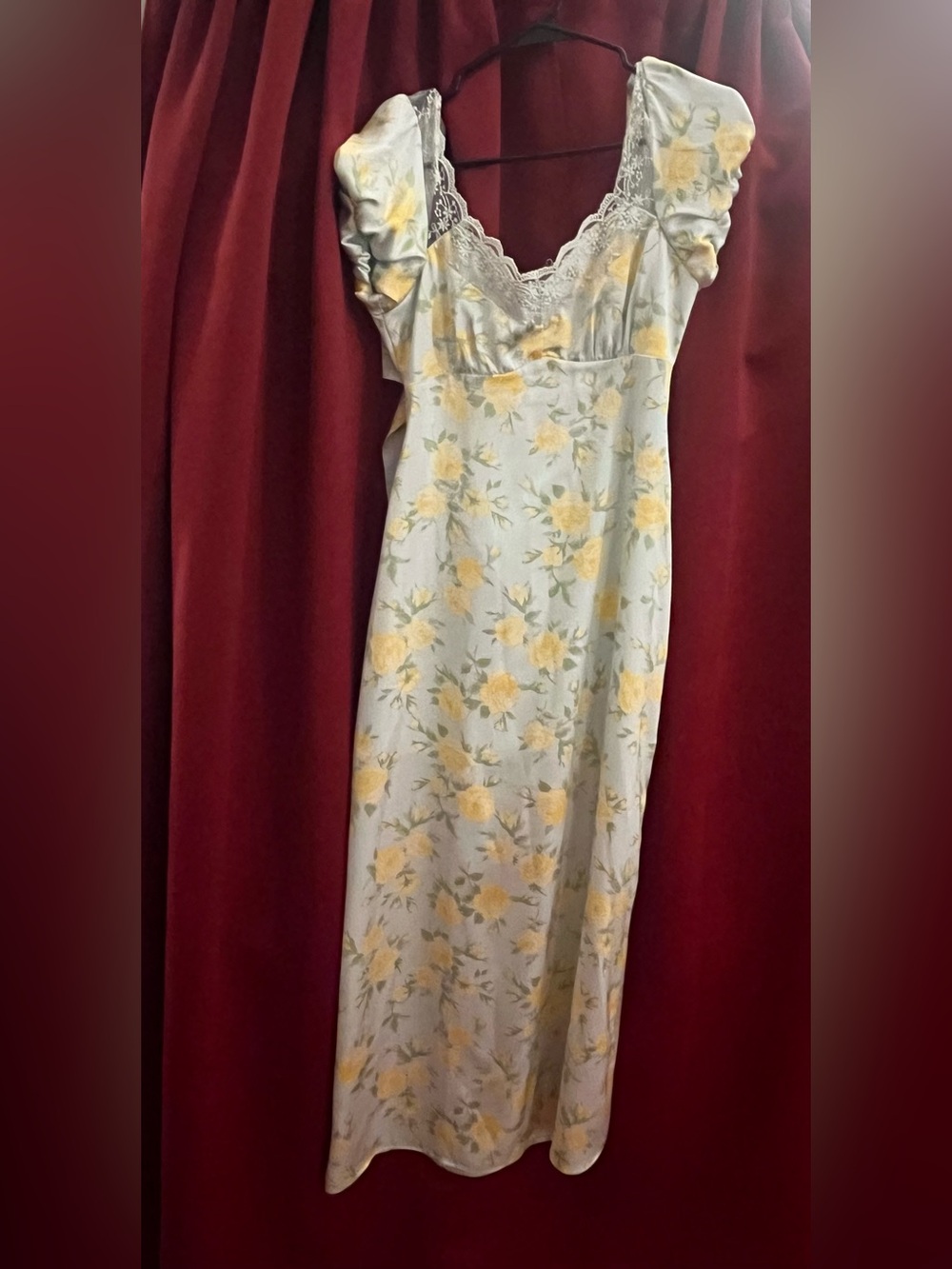 Altar’d State Paisley Floral Maxi Dress — LT-BLUE-YELLOW